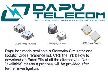 Skyworks Circulator and Isolator Cross reference list from Dapu Telecommunications